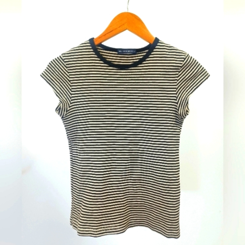 100% cotton Brandy Melville baby tee, black and beige stripes